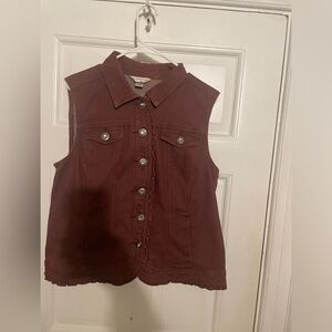 NWOT Purple denim vest